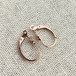 Rose Gold Filled Fleur De Lis Leverback w/Ring