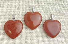 Gold Sand Stone Heart Pendant