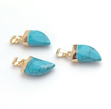 Gold Plated Turquoise Pendant Man Made