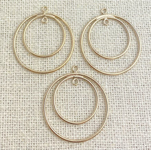 14k Gold Filled 25mm&18mm Round Drop w/Ring