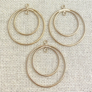 14k Gold Filled 25mm&18mm Round Drop w/Ring