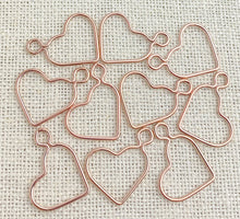 14k Rose Gold Filled Wire Heart w/Ring 15.5mm