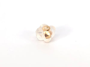 Four Leaf Clover Silicone Earring back, 14k Gold Filled, Sterling Silver, Sku#4005061