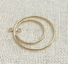 14k Gold Filled 25mm&18mm Round Drop w/Ring