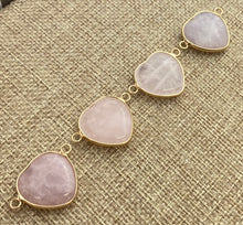Rose Quartz Gold Plated Charm