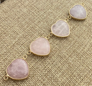 Rose Quartz Gold Plated Charm