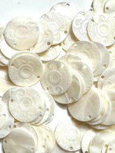 White Mother Of Pearl Shell, Circle Mother Of Pearl, Carved MOP, Sku#M3004