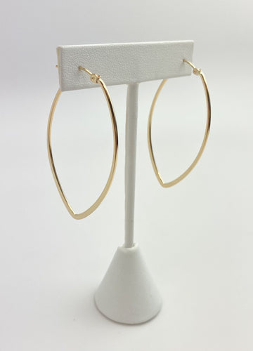 14k Gold Filled Flat Oval Earrings
