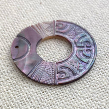 Carved Mother of Pearl Circle Charm Sku#M2341
