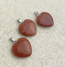 Gold Sand Stone Heart Pendant