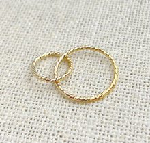14k Gold Filled Sparkle Interlocking Rings 15&10mm