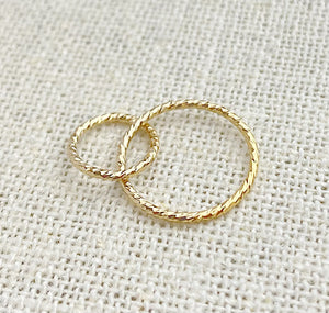 14k Gold Filled Sparkle Interlocking Rings 15&10mm