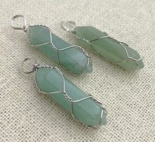 Wire Wrapped Green Aventurine Pendant