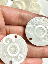 White Mother Of Pearl Shell, Circle Mother Of Pearl, Carved MOP, Sku#M3004