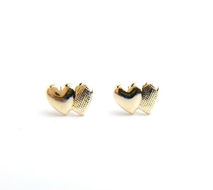 14k Gold Filled Heart Stud Earrings