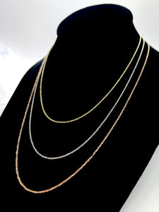 Solid 14K Rose Gold Baby Rope Chaino