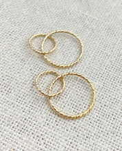 14k Gold Filled Sparkle Interlocking Rings 15&10mm