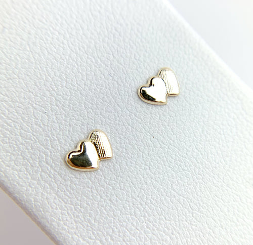 14k Gold Filled Heart Stud Earrings