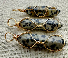 Wire Wrapped Dotted Stone Pendant