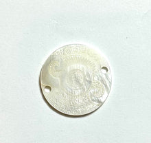 White Mother Of Pearl Shell, Circle Mother Of Pearl, Carved MOP, Sku#M3004