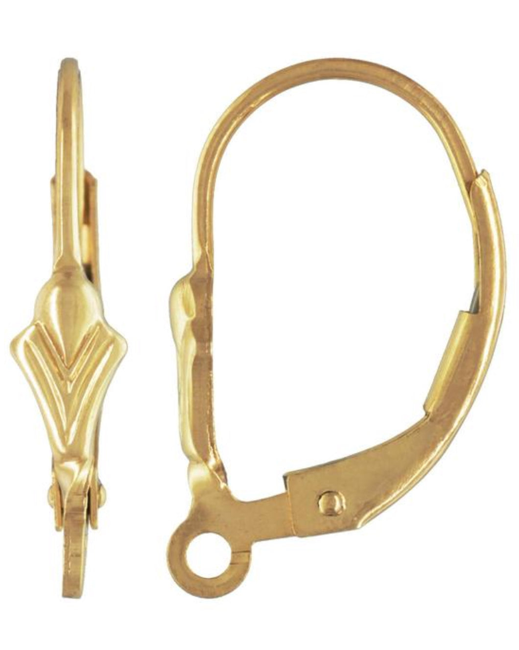 Fleur De Lis Leverback w/Ring GP, 14k gold filled, #4007070J
