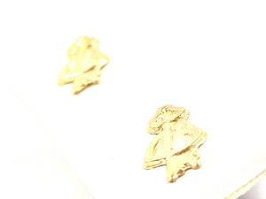 14KGF Key & Heart Studs , Sku#79-4