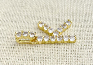 Gold Plated Cubic Zirconia “K” Initial Pendant