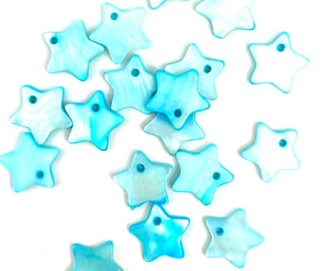 Mother Of Pearl Blue Star Beads, Sku#M201