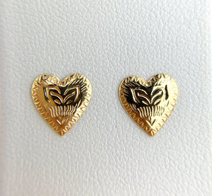 14k Gold Filled Heart Studs