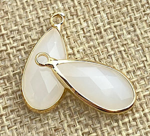 White Quartz Gold Plated Charm Sku#M1076