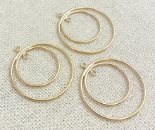 14k Gold Filled 25mm&18mm Round Drop w/Ring