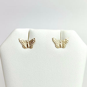Gold filled butterfly Stud Earrings