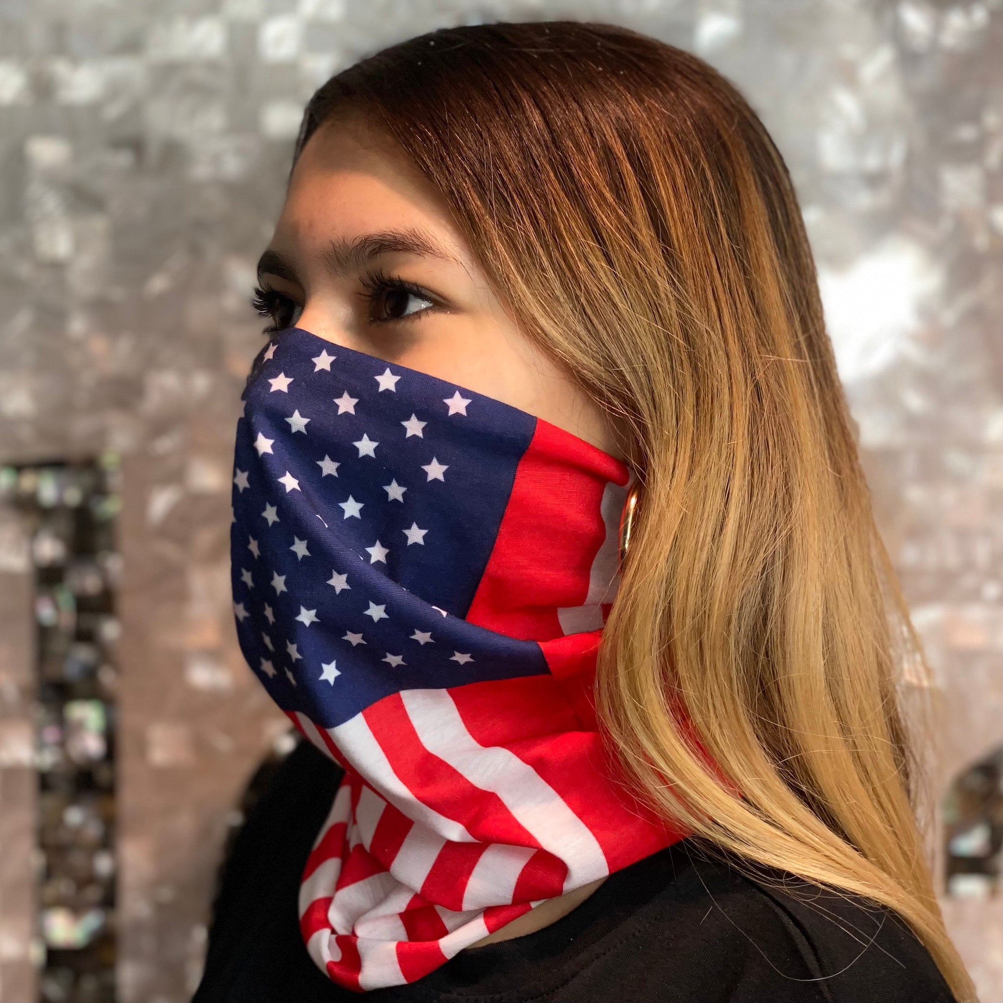 USA Flag Face Mask, Neck Gaiter, Scarf, etc – Aloha Pearls & Schwartz