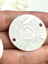 White Mother Of Pearl Shell, Circle Mother Of Pearl, Carved MOP, Sku#M3002