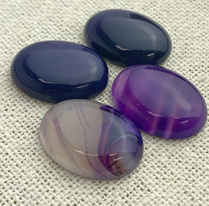 Purple Banded Agate Oval Cabochon