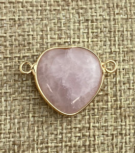 Rose Quartz Gold Plated Charm