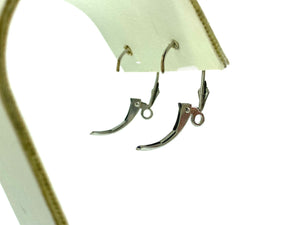14K White Gold Lever Back Fluer Deus, Sku#LB009-0