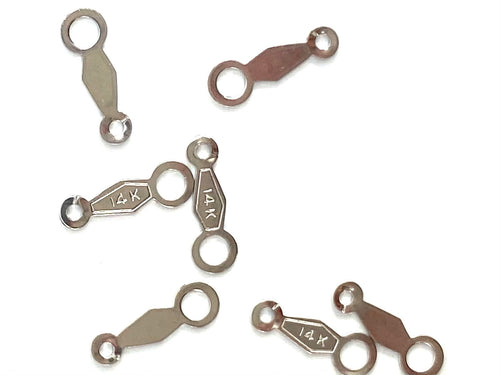 14K White Gold Open Ring Chain Tag, Sku#12-78-40