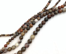 Tree-Fossil Jade Bead Strand