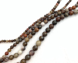 Tree-Fossil Jade Bead Strand
