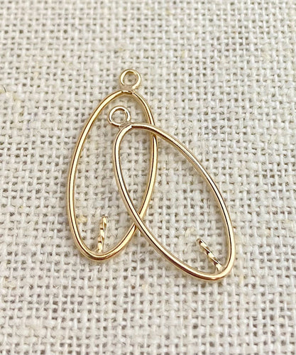14k Gold Filled Oval Drop 20x10mm w/0.6x4mm Peg
