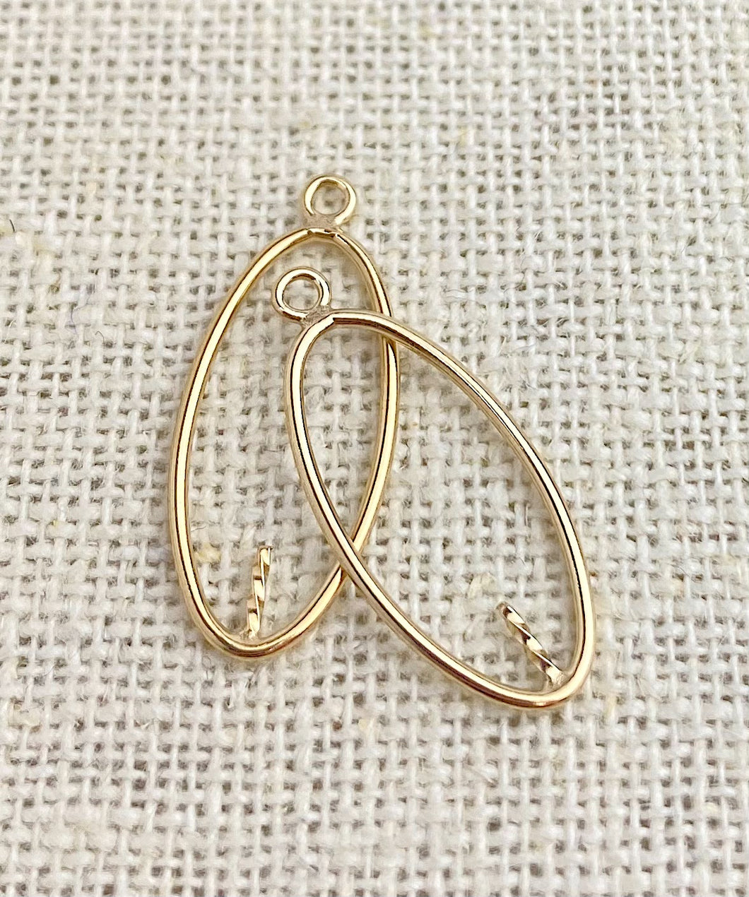 14k Gold Filled Oval Drop 20x10mm w/0.6x4mm Peg