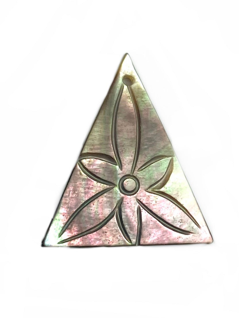 Mother Of Pearl Triangle with Flower Shell, Sku#325