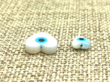 Mother Of Pearls Heart Beads, Small Heart Beads, Medium Heart Beads, Blue Eye Beads, Evil Eye Beads