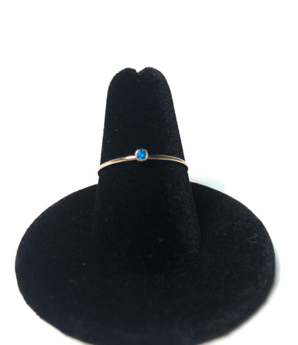 14kGF 2mm Aqua Blue Stacking Ring