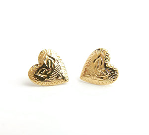 14k Gold Filled Heart Studs