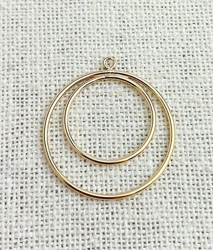 14k Gold Filled Round Drop 25mm&18mm