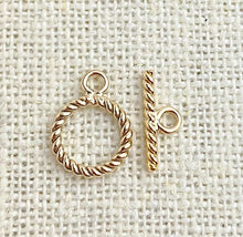 Gold Filled 9mm Ring Twisted Toggle Set (1.3mm Wire)