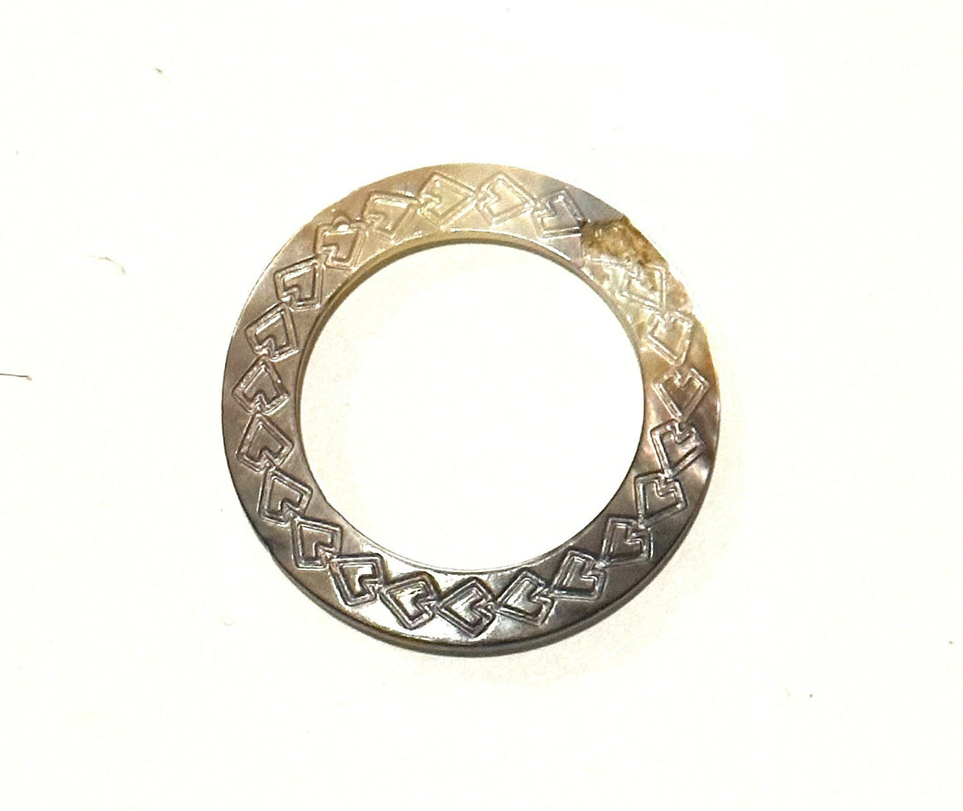 Carved Circle Mother Of Pearl, Sku#M3028