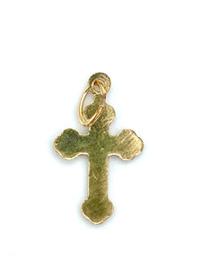14KGF Cross Charm , Sku#2317-C
